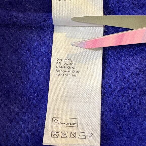 COS Blue Mohair Wool Blend Crew Neck Pullover Sweater Size XS - Picture 6 of 7